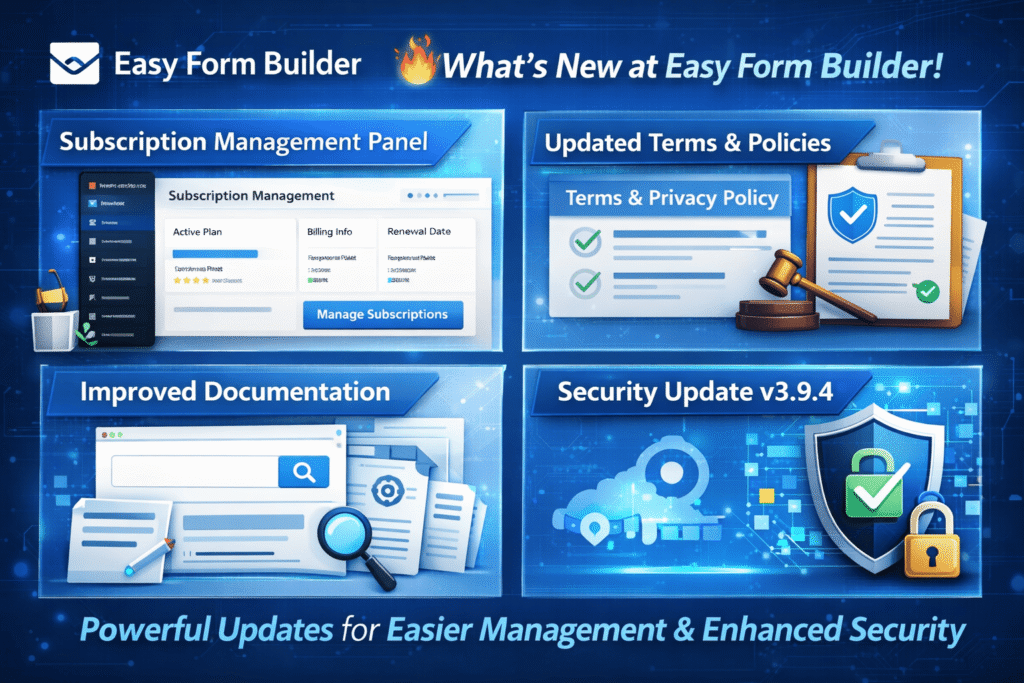 تحديثات Easy Form Builder 3.9.4